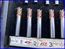 MACHINIST DrlCbA TOOLS LATHE MILL Lot of 24 Solid Carbide End Mill Cutters LtD