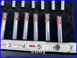 MACHINIST DrlCbA TOOLS LATHE MILL Lot of 24 Solid Carbide End Mill Cutters LtD