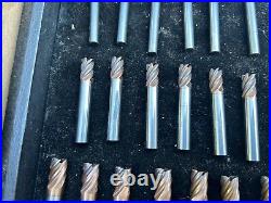 MACHINIST DrlCbA TOOLS LATHE MILL Lot of 24 Solid Carbide End Mill Cutters LtD