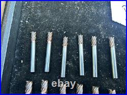 MACHINIST DrlCbA TOOLS LATHE MILL Lot of 24 Solid Carbide End Mill Cutters LtD