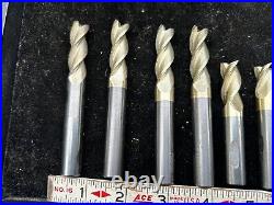 MACHINIST DrlCb TOOLS LATHE MILL Lot of 12 Solid Carbide End Mill Cutters LtE