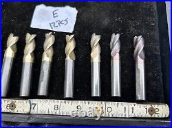 MACHINIST DrlCb TOOLS LATHE MILL Lot of 12 Solid Carbide End Mill Cutters LtE