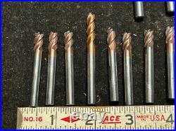 MACHINIST DrlCb TOOLS LATHE MILL Lot of 20 Solid Carbide End Mill Cutters Lt4