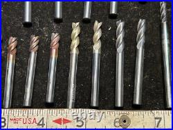 MACHINIST DrlCb TOOLS LATHE MILL Lot of 20 Solid Carbide End Mill Cutters Lt4