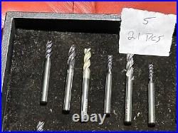 MACHINIST DrlCb TOOLS LATHE MILL Lot of 21 Solid Carbide End Mill Cutters Lt5