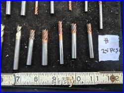 MACHINIST DrlCb TOOLS LATHE MILL Lot of 25 Solid Carbide End Mill Cutters LtH