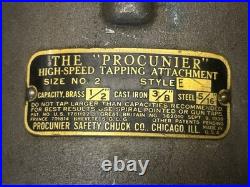 MACHINIST HmGdcB TOOLS LATHE MILL Procunier Tapping Head Size 2 Style E