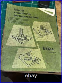 MACHINIST HmShf LATHE MILL Vintage DoAll Band Machine Accessories Manual