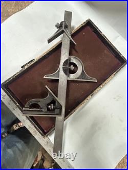 MACHINIST JwCb TOOLS LATHE MILL 18 Combination Set Protractor Ruler Square MACHINIST JwCb TOOLS LATHE MILL 18 Combination Set Protractor Ruler Square