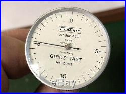 MACHINIST LATHE MILL Fowler Swiss Made Dial Indicator Gage Girod Tast. 0005 DrZa