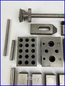MACHINIST LATHE MILL Lot Precision Ground PARALLEL BLOCKS V Block Clamp + More