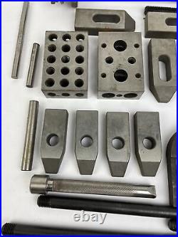 MACHINIST LATHE MILL Lot Precision Ground PARALLEL BLOCKS V Block Clamp + More