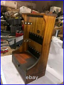 MACHINIST LATHE MILL RARE Moore Tools Advertising Jig Bore Tool Wood Case