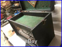 MACHINIST LATHE MILL Vintage Machinist Oak Tool Box Needs Refinishing BsmNt