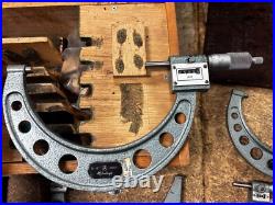 MACHINIST LATHE Partial Set Mitutoyo Rolling Digital Carbide Faces Micrometers