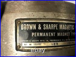 MACHINIST LATHE TOOLS MILL Round Brown & Sharpe 9 1/2 Permanent Magnetic Chuck
