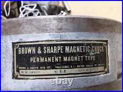 MACHINIST LATHE TOOLS MILL Round Brown & Sharpe 9 1/4 Permanent Magnetic Chuck