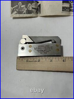 MACHINIST LATHE TOOL MILL Kingman White Model No 250 Mini Sine W Manual in Box