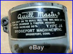 MACHINIST LATHE TOOL MILL Machinist Bridgeport Quill Master Type JA with Collets