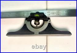 MACHINIST MILL LATHE 24 Brown & Sharpe 4pc. Combination Square Ruler Lvl. 1925