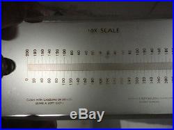 MACHINIST MILL LATHE TOOL Universal Projection Rule 10X Scale Comparator
