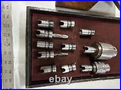 MACHINIST OfCe LATHE MILL SPV Tap Holders Adapters & Drill Chucks in Wood Case