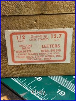 MACHINIST OfCe LATHE MILL YOUNG BROS STAMP WORKS, Letters, 1/2 inch, HEAVY DUTY