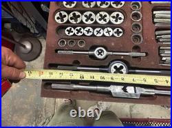 MACHINIST OfCe TOOL LATHE MILL Large Vintage Tap and Die Set in Wood Case