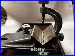 MACHINIST OfCe TOOL LATHE Very Unusual Adjustable V Block on T Slot Table MACHINIST OfCe TOOL LATHE Very Unusual Adjustable V Block on T Slot Table