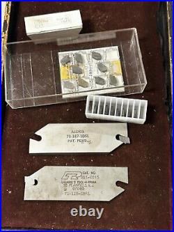 MACHINIST RndCb LATHE 2 Insert Parting Groove Blades with Inserts Aloris Etc