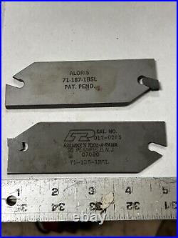 MACHINIST RndCb LATHE 2 Insert Parting Groove Blades with Inserts Aloris Etc