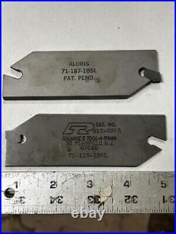 MACHINIST RndCb LATHE 2 Insert Parting Groove Blades with Inserts Aloris Etc