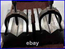 MACHINIST ShX TOOL LATHE MILL Pair of Heavy Fowler V Blocks and Clamps MACHINIST ShX TOOL LATHE MILL Pair of Heavy Fowler V Blocks and Clamps