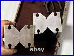 MACHINIST ShX TOOL LATHE MILL Pair of Heavy Fowler V Blocks and Clamps MACHINIST ShX TOOL LATHE MILL Pair of Heavy Fowler V Blocks and Clamps