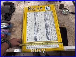 MACHINIST StgCst LATHE MILL Vintage Morse Cutting Tools Gage Advertising Sign