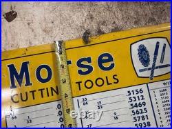 MACHINIST StgCst LATHE MILL Vintage Morse Cutting Tools Gage Advertising Sign