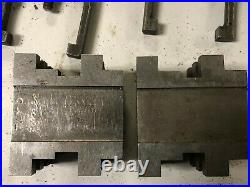 MACHINIST TOOLS LATHE MILL 2 Brown & Sharpe V Blocks and Clamps GrnCb