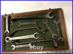 MACHINIST TOOLS LATHE MILL Lot of 9 Vintage Ford MOTORS Wrench es Tools BlkFiCb