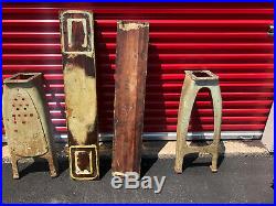 MACHINIST TOOLS LATHE MILL Machinist Pair Cast Iron Atlas Legs with Wood Planks