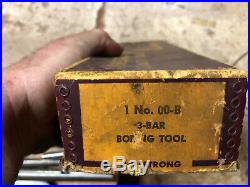 MACHINIST TOOLS LATHE MILL RARE! Armstrong 3 Bar Boring Tool Set in Box DrWx