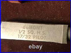 MACHINIST TOOLS MILL LATHE Sharp Dumont 1/2 Square Broach Tool GrnCbC