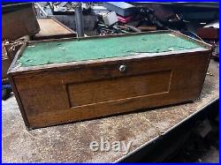 MACHINIST TOOL LATHE Extra Large Vintage Gerstner Oak Machinist Tool Box Riser MACHINIST TOOL LATHE Extra Large Vintage Gerstner Oak Machinist Tool Box Riser