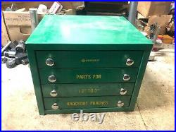 MACHINIST TOOL LATHE MILL Greenlee Knock Out Punch Parts Cabinet with Parts BsmT