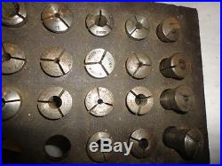 MACHINIST TOOL LATHE MILL Large Lot of 1A & 3 SB Machinist Collets in Rack
