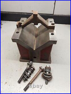 MACHINIST TOOL LATHE MILL Machinists 6x6x6 V Block and Clamp Set Up Fixture