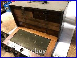 MACHINIST TOOL LATHE MILL Vintage Antique Steam Punk Wood Machinist Tool Box BsT