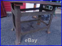 MACHINIST TOOL LATHE Vintage Steampunk Machinist Table with Wood Plank Top