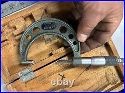 MACHINIST TpCb LATHE MILL Mitutoyo 60 Degree Point Micrometer Gage 112 370