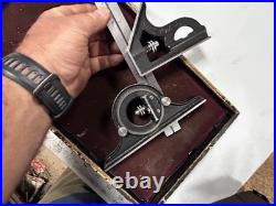 MACHINIST TpOkC LATHE MILL Starrett Combination Ruler Protractor Square Gage Set