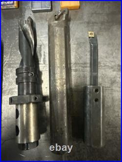 Machinist Lathe Boring Bar Toolholders 1-1/8 & 1-3/8 Shanks Lot Of 4 WithInserts